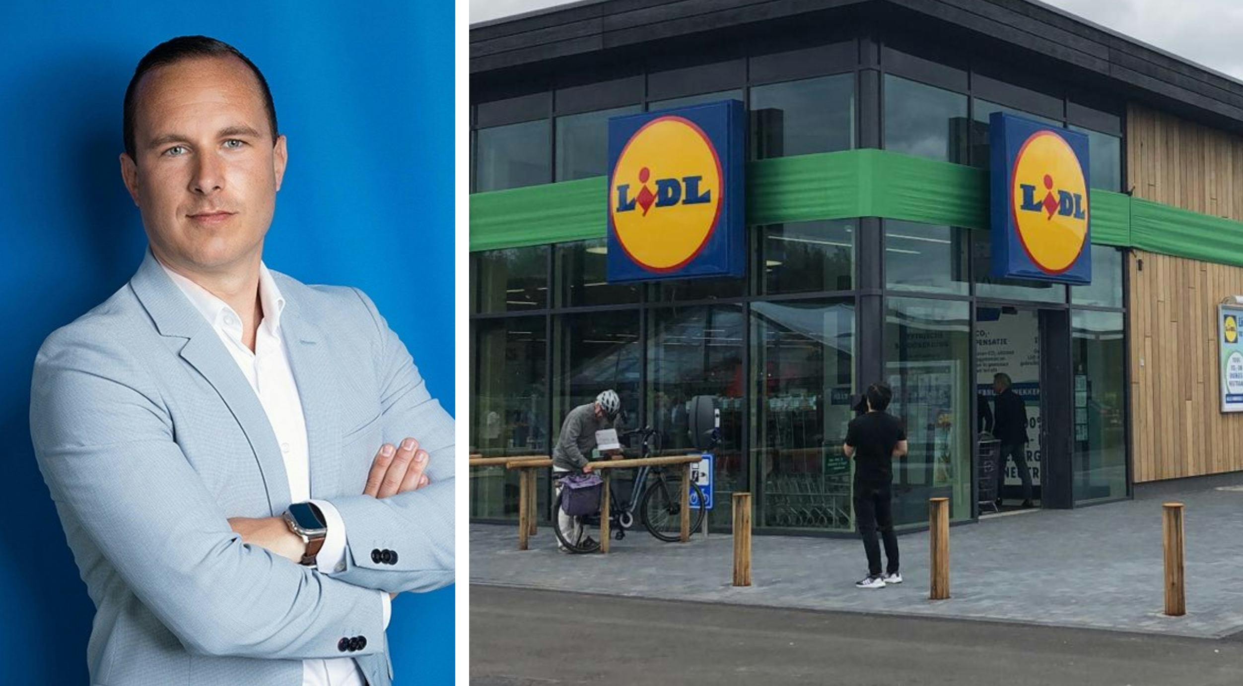Lidl-ceo Peter de Roos. Foto's: Linkedin en Distrifood