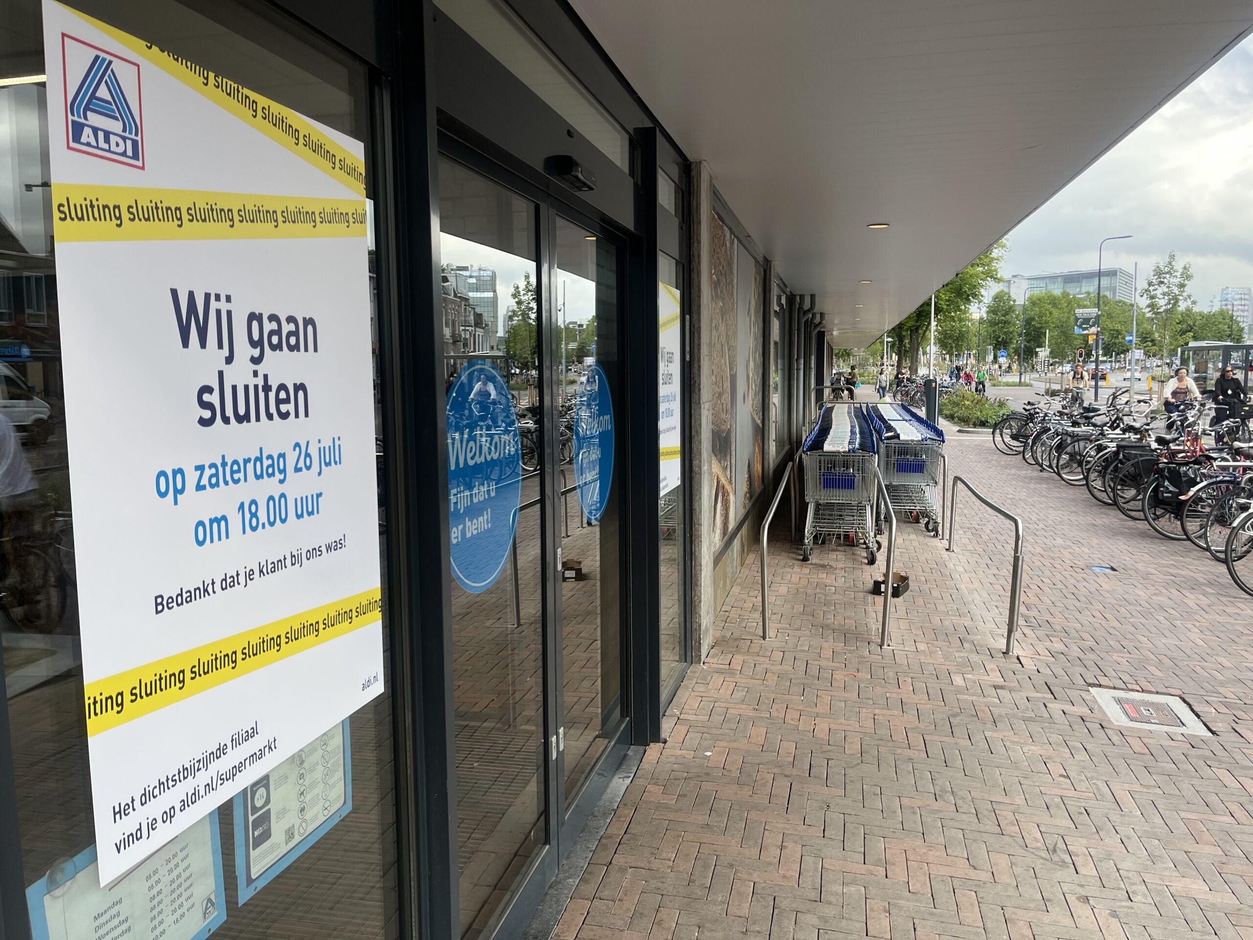 Aldi sluit het filiaal aan de Amsterdamsestraatweg in Utrecht. Foto: Distrifood