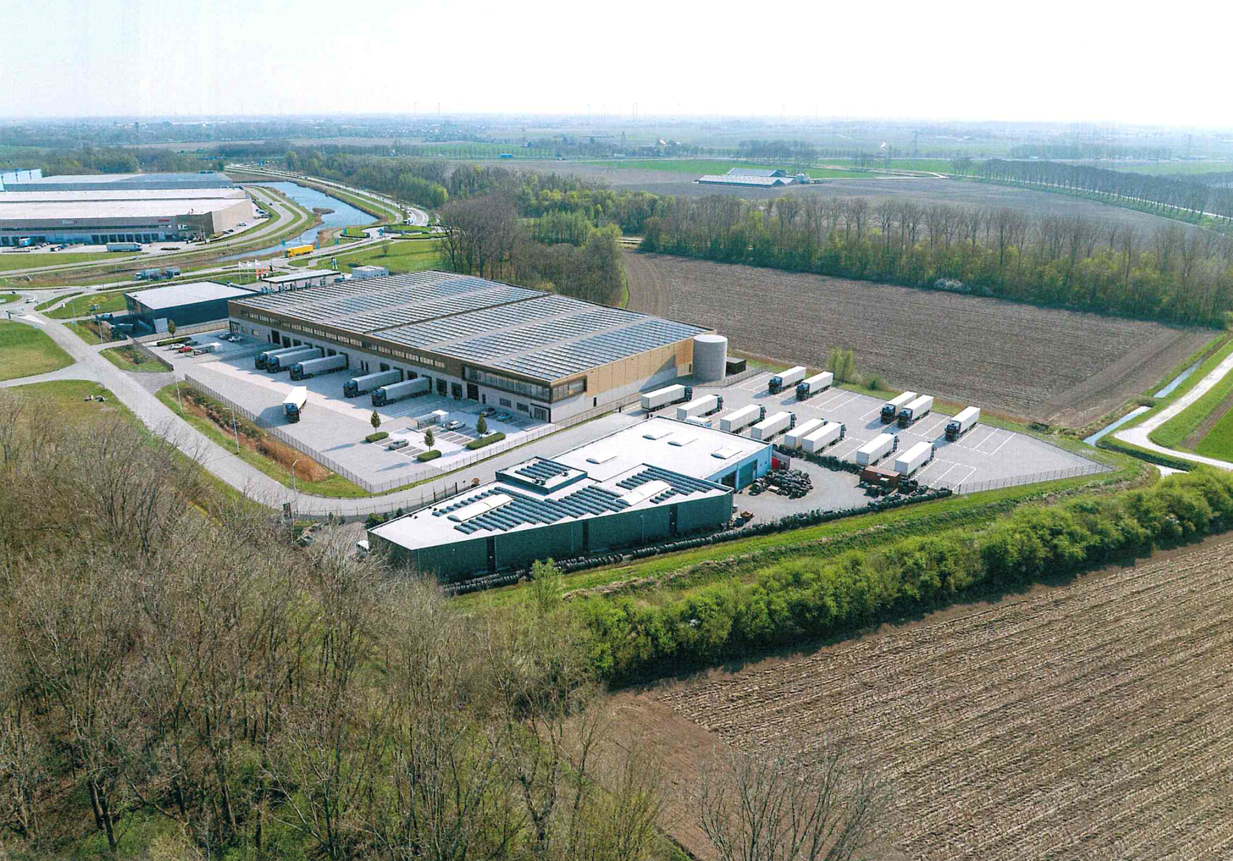 Artist impression van het nieuwe complex van KSZ Transport.