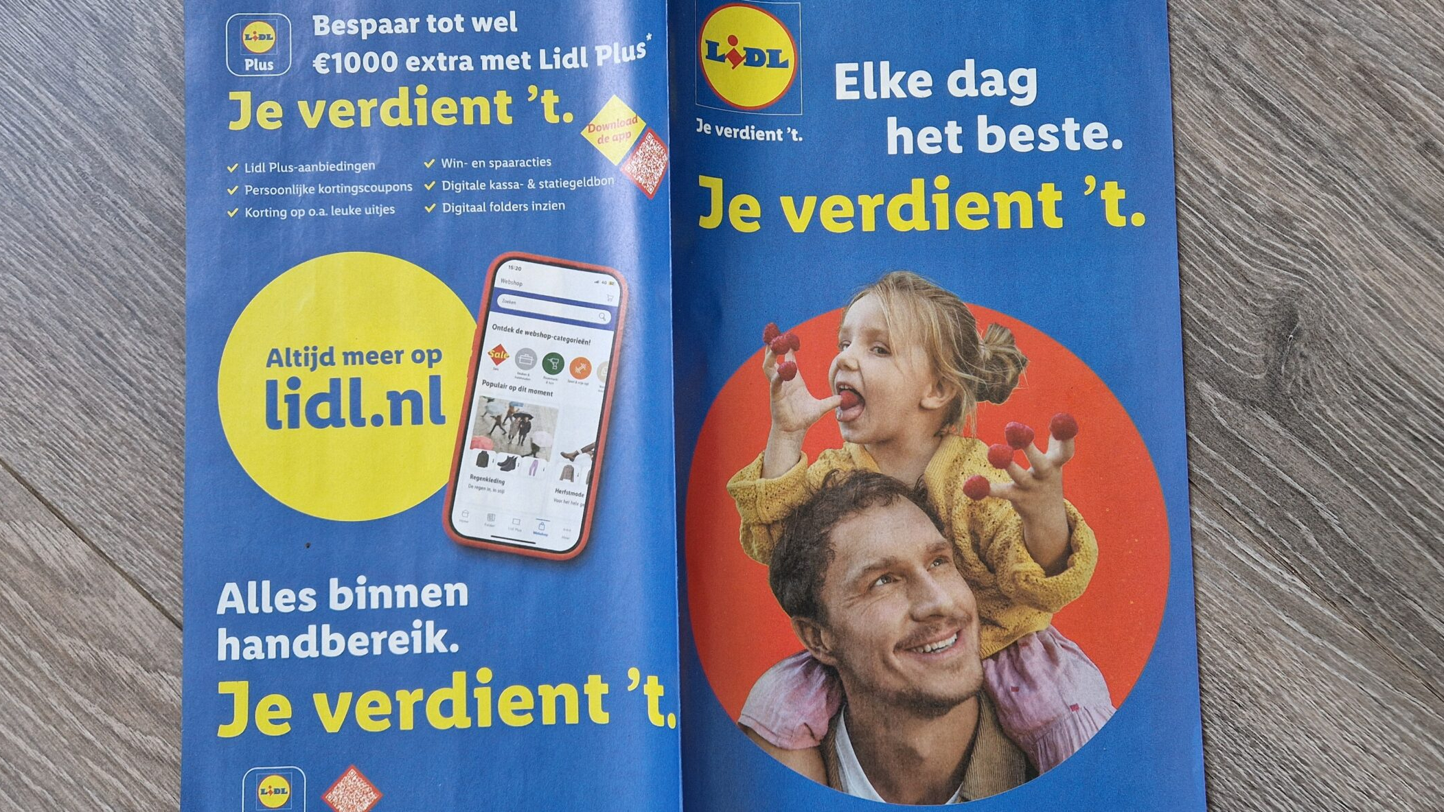 Lidl-folder met nieuwe slogan. Foto: Distrifood