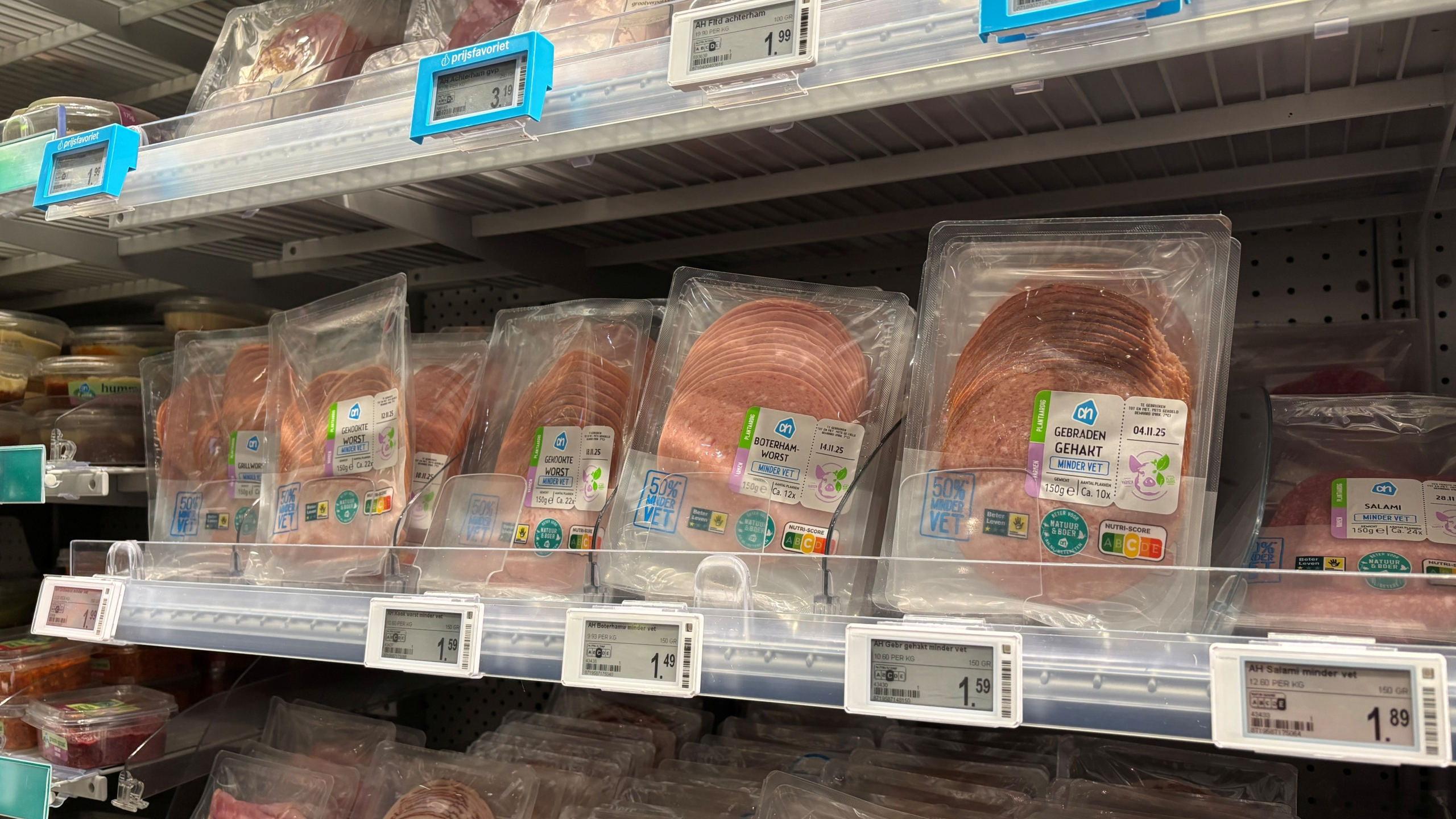 Hybride vleeswaren van Albert Heijn. Foto: Distrifood