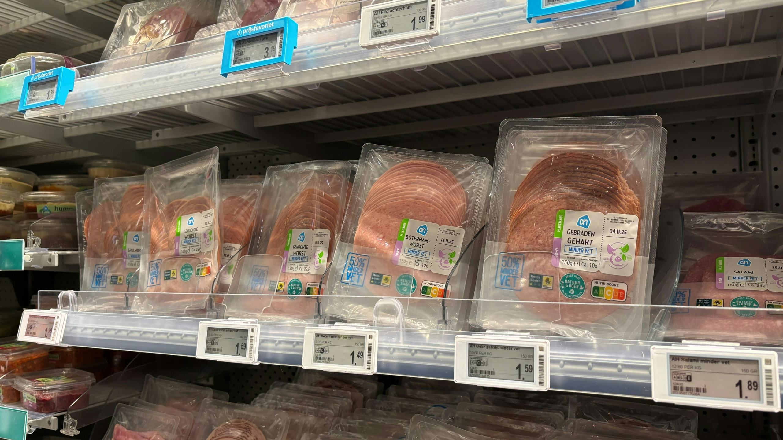 Hybride vleeswaren van Albert Heijn. Foto: Distrifood