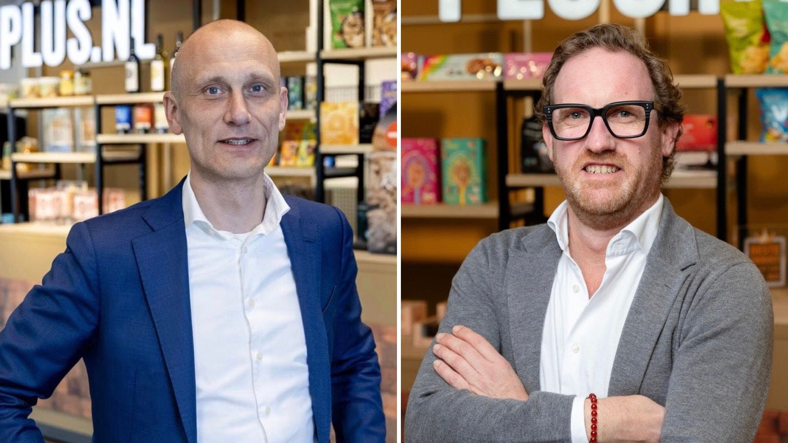 Aart van Haren, algemeen directeur en Henk van Harn, commercieel directeur bij Plus. Foto's Distrifood/Plus