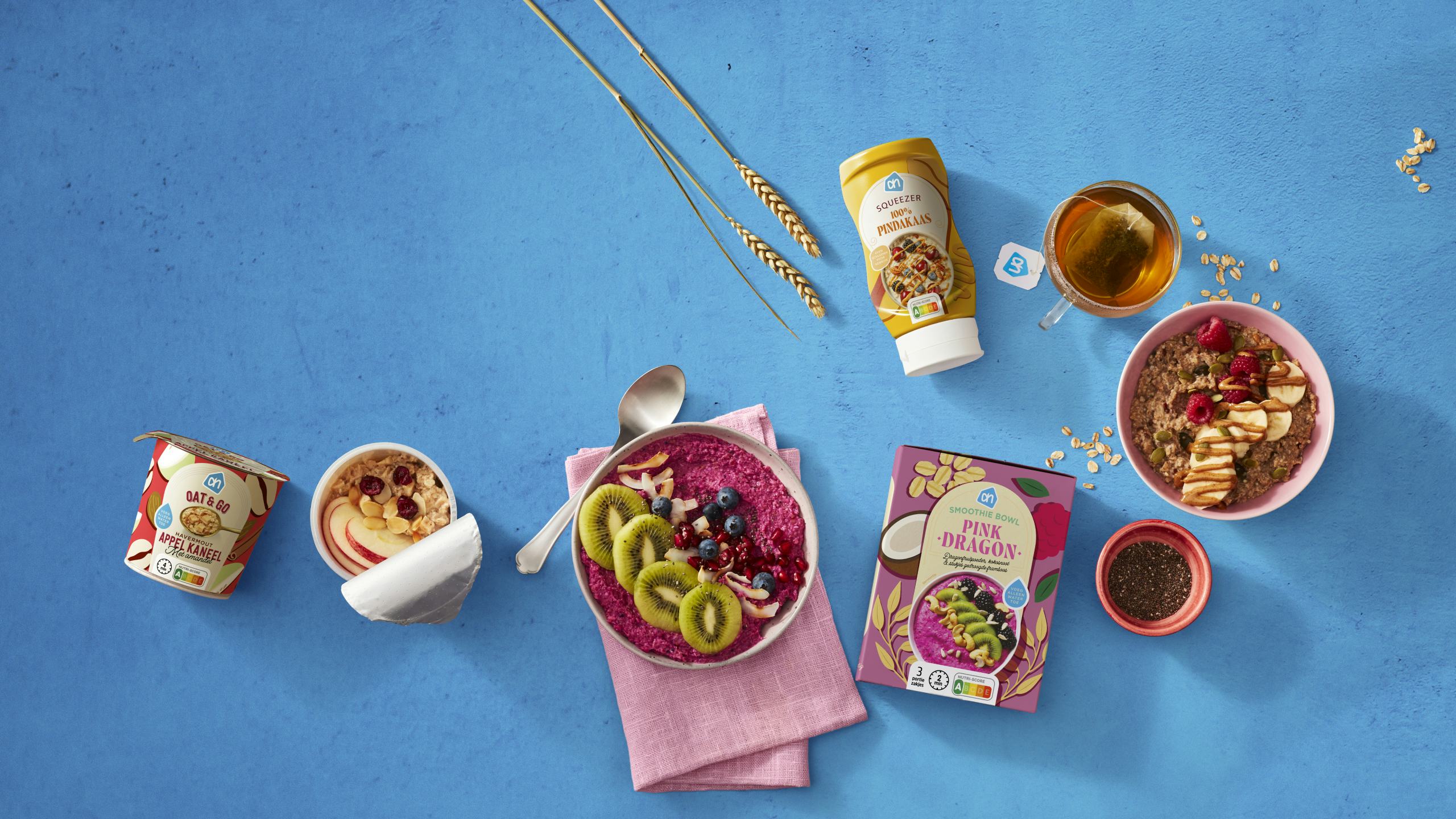 Het nieuwe ontbijtassortiment van Albert Heijn. Foto: Albert Heijn