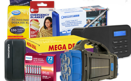 Hoogvliet-folder met spullen voor noodpakket. Afbeelding: Hoogvliet.com