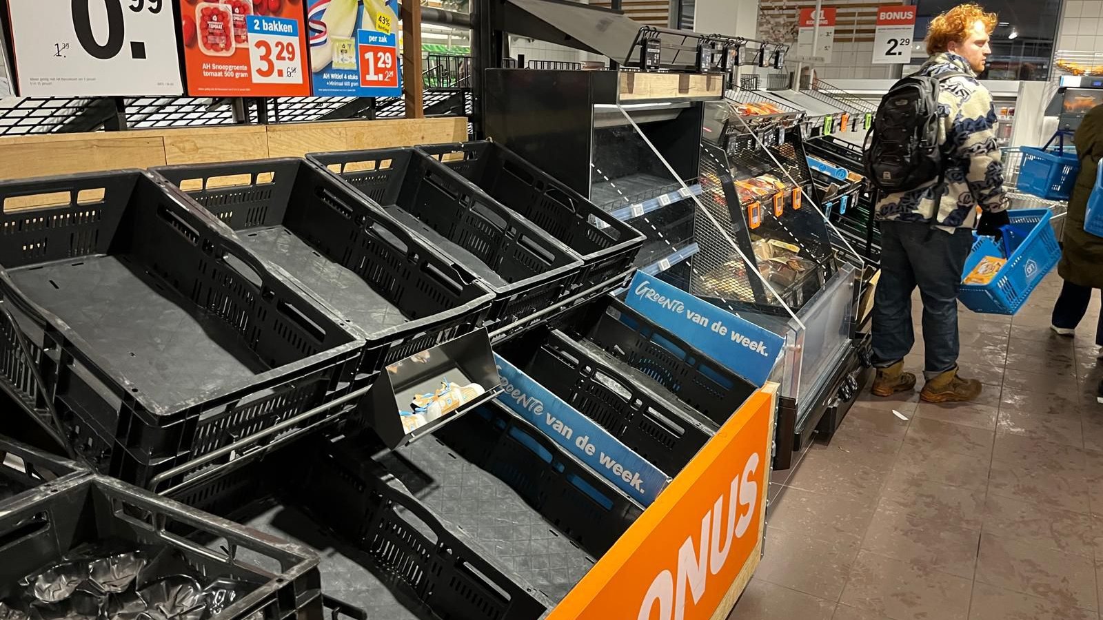 Een Albert Heijn in Utrecht kampte eerder deze week met leveringsproblemen als gevolg van het winterweer. Foto: Distrifood