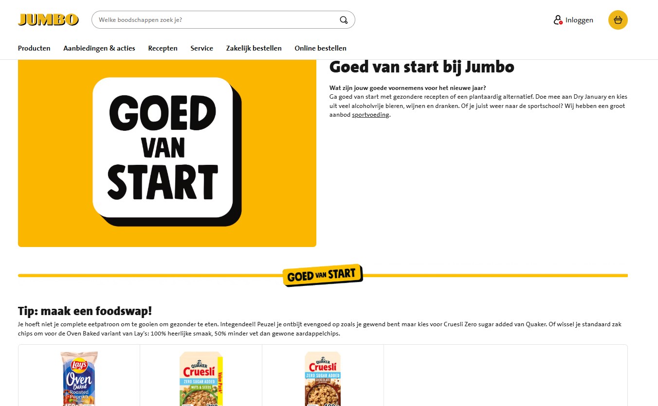 Jumbo foodswaps. Afbeelding: website Jumbo.com
