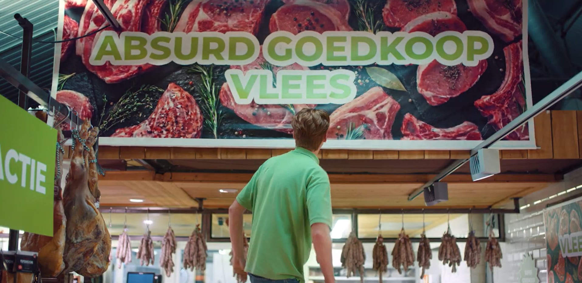 Wakker Dier hekelt vleesbeleid van Plus. Videostill: YouTube