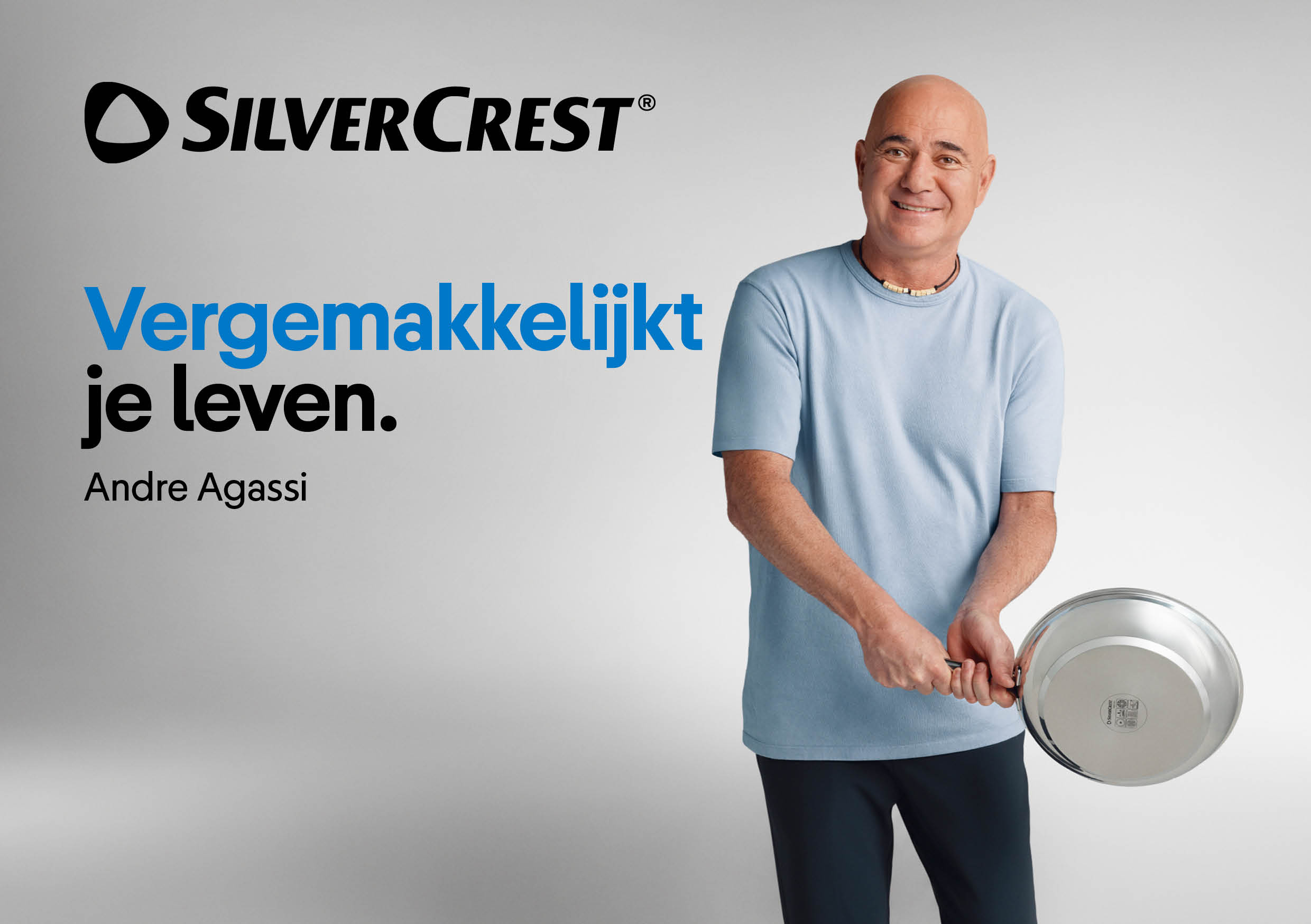 Andre Agassi als uithangbord voor Lidl-merk Silvercrest. Foto: Lidl