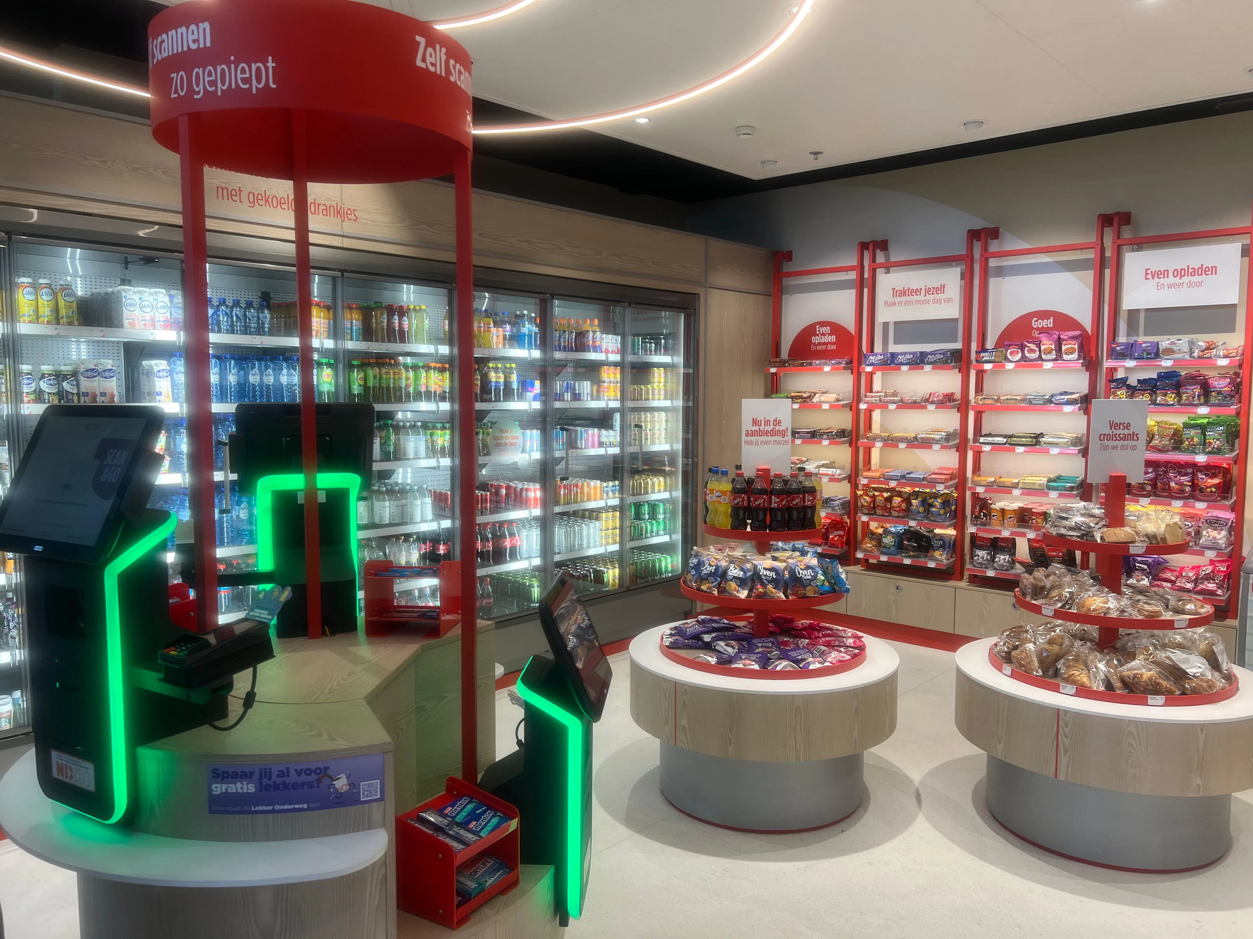 Zelfscan is naar het midden van de Kiosk gehaald. Foto: Distrifood