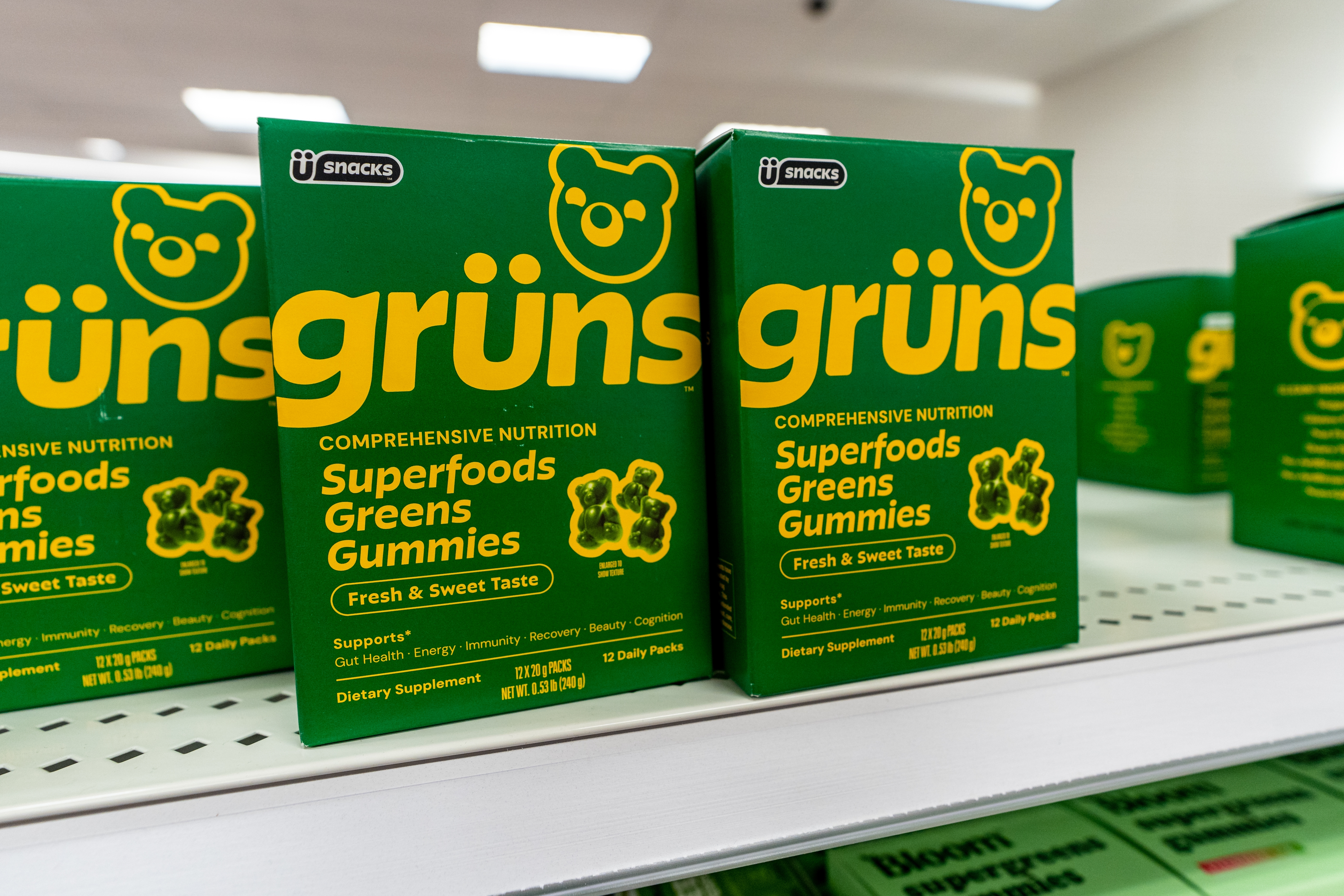 Producten van Grüns in de schappen. Foto: Shutterstock