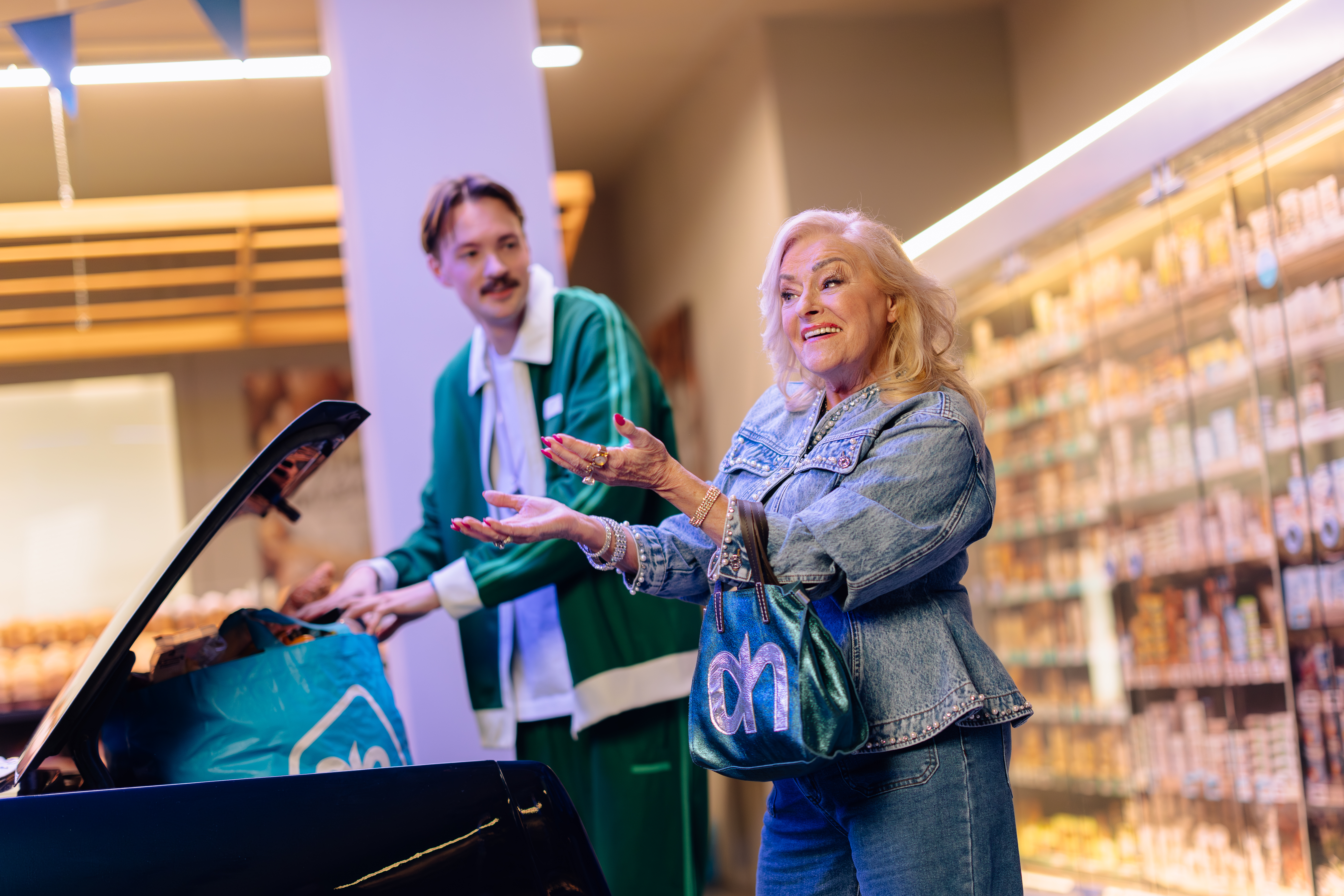 Corry Konings in de nieuwe campagne van AH. Foto: Albert Heijn.