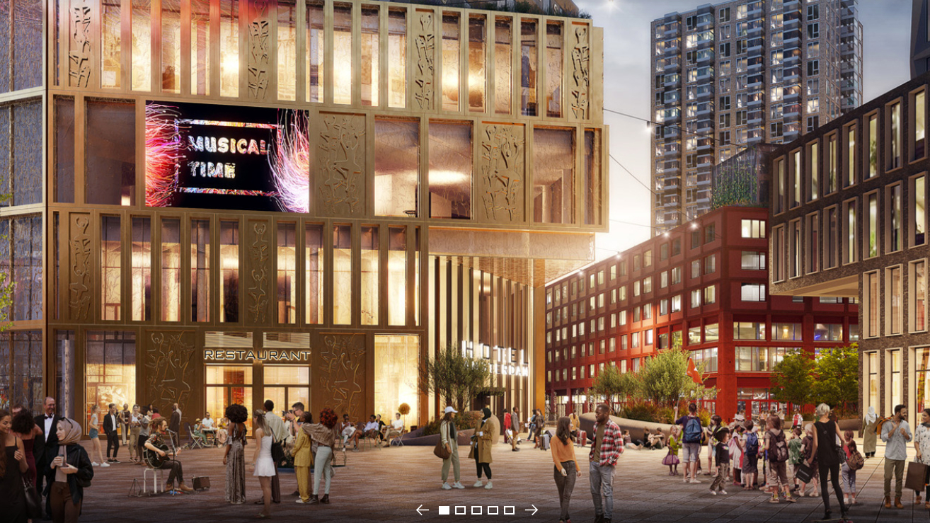 Zo moet Eleven Square in Amsterdam eruit komen te zien. Artist's impression: Ballast Nedam