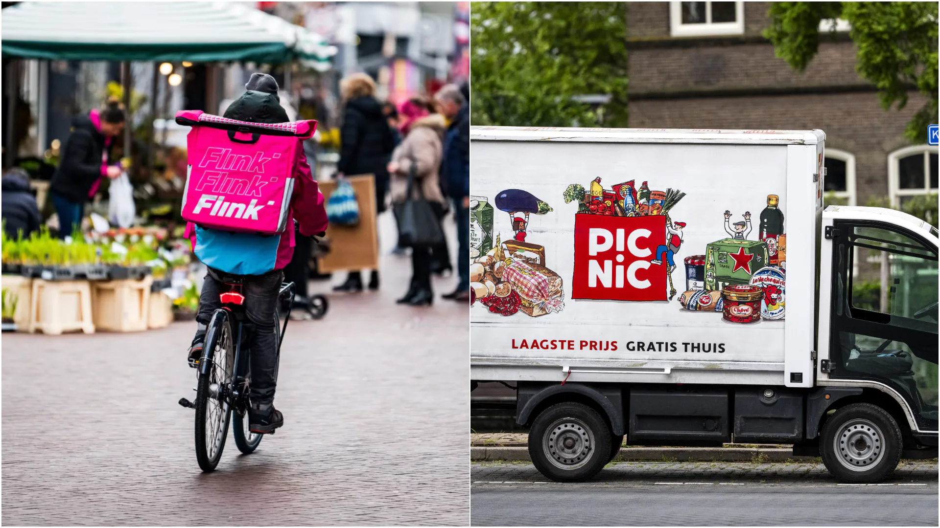 Flink en Picnic. Foto's: Distrifood & ANP