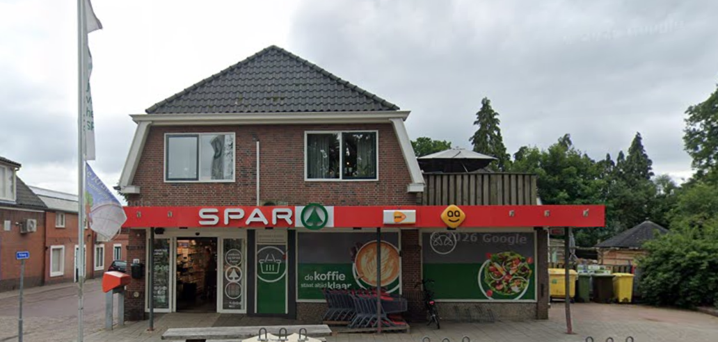 Voormalige Spar aan de Hoofdstraat in Exloo. Foto: Google Street View