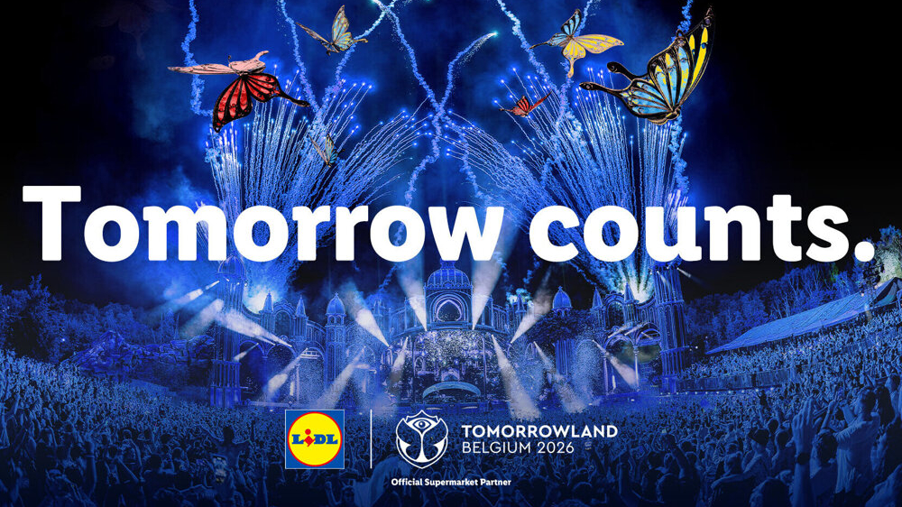 Lidl kondigt de deal met Tomorrowland met deze afbeelding aan op LinkedIn. Beeld: Lidl België & Luxemburg op LinkedIn