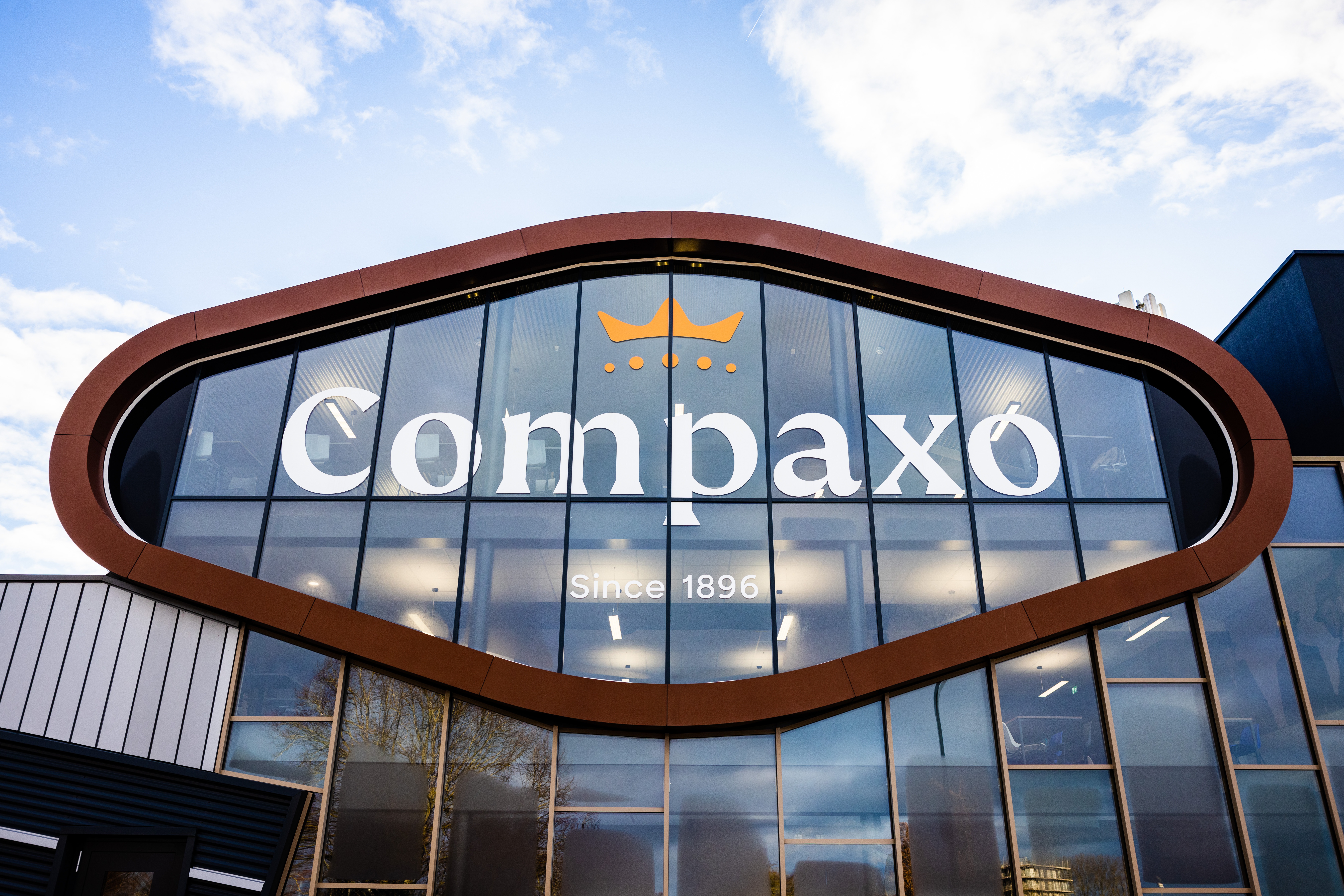 Exterieur van het Compaxo-hoofdkantoor in Gouda. Foto: ANP