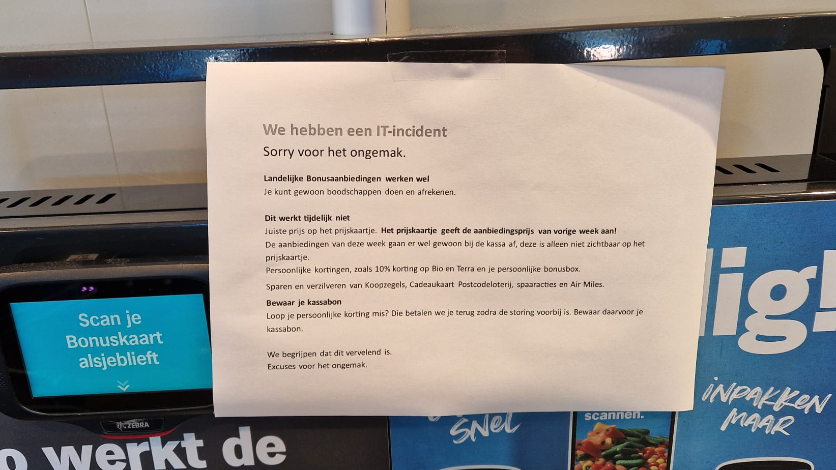 AH schakelt na 'incident' IT-systemen uit; geen app en bezorging